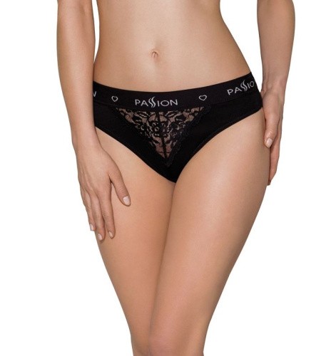 Passion PS001 Panties - Трусики з широкою резинкою та мереживом (чорні, розмір S) - купити в Україні | Секс шоп SEX-SHOP.ua