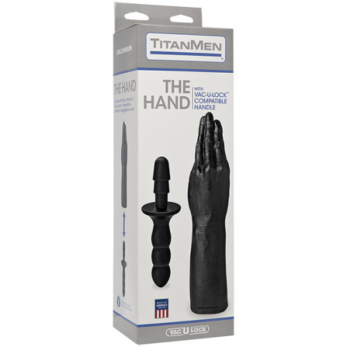 Doc Johnson Titanmen The Hand with Vac-U-Lock Compatible Handle - рука для фистинга, 29х6.9 см (чёрный) - sex-shop.ua