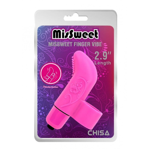 Chisa MisSweet Finger Vibe - Вібратор на палець із загнутим кінчиком, 7.4х2.2 см (рожевий)