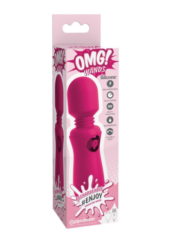 Pipedream - OMG Wands Enjoy Rechargeable Wand - Вибромассажер-микрофон, 15х4 см (фуксия)
