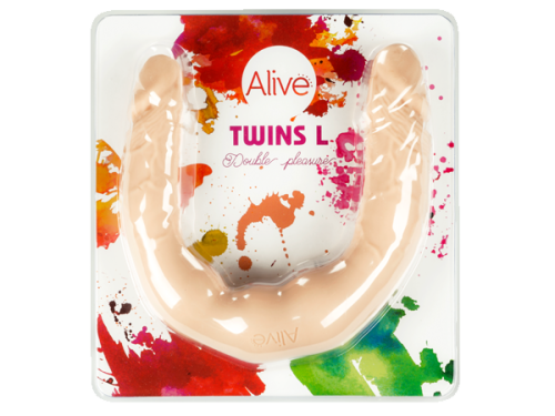 Alive Twins - фаллоимитатор двойной, размер L, 40х2,8-3,4 см - sex-shop.ua