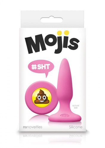 NS Novelties Mojis Plug #SHT mini маленькая анальна пробка, 8.6х2 см (розовый) - sex-shop.ua