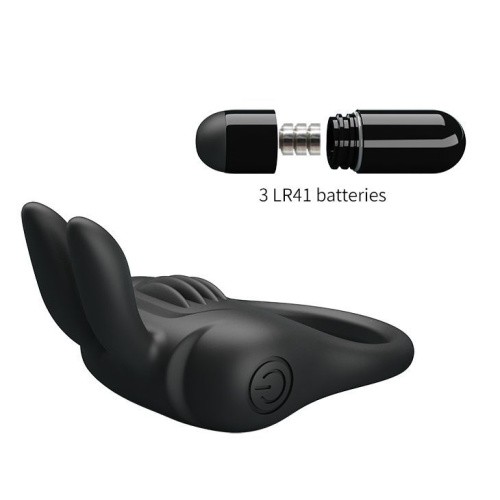 LyBaile Pretty Love Davion Silicone Vibro Ring - виброкольцо, 7.4х3.4 см (черный)
