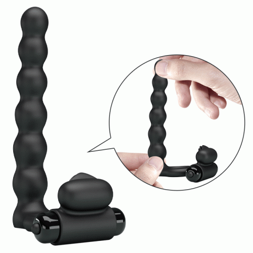 Pretty Love Hercules Vibro Penis Sheath III Black - Насадка для анального секса с вибрацией, 15.3х2.5 см