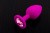 Пикантные Штучки - Маленькая розовая силиконовая пробка с кристаллом, 7,5х3 см (розовый) - sex-shop.ua