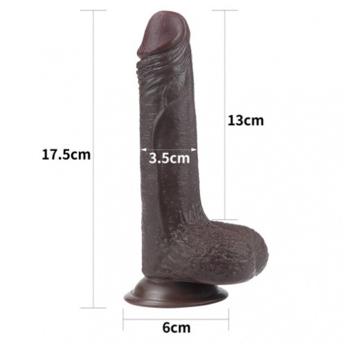 LoveToy Sliding-Skin Dildo Coffee 7 - Фалоімітатор, 17.5х3.5 см - купити в Україні | Секс шоп SEX-SHOP.ua