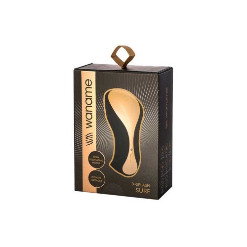 Toyfa Waname D-Splash Surf - Вибратор для клитора, 10.8х5 см (чёрный с золотом)