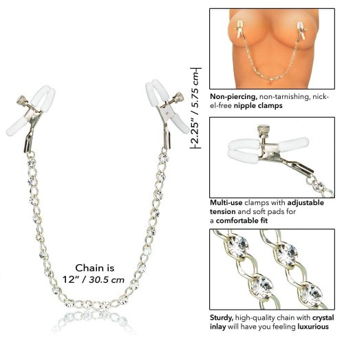 CalExotic Crystal Chain Nipple Clamps зажимы для сосков - sex-shop.ua