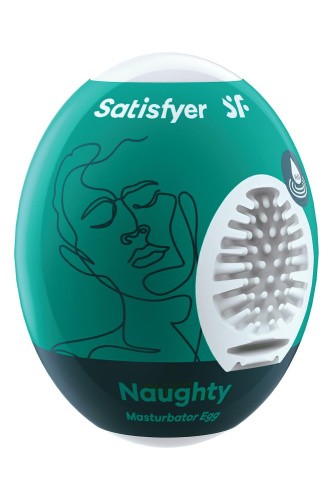 Satisfyer Masturbator Egg Single Naughty - Мастурбатор яйце, 7х5.5 см (зелений)