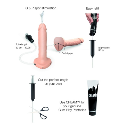 Strap-On-Me Squirting Cum Dildo - Фаллоимитатор, 17,8 см (телесный) - sex-shop.ua