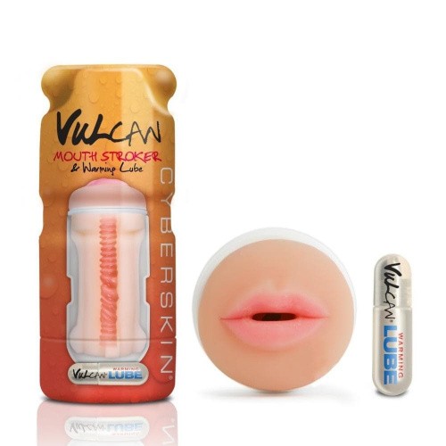 Topco Sales Cyberskin Vulcan Mouth Stroker Warming Lube - реалистичный мастурбатор с эффектом минета, 16х6 см - sex-shop.ua