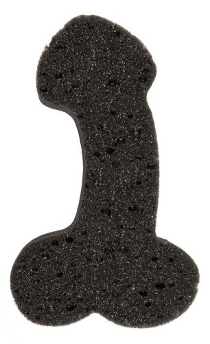 Sponge Willy Black - Губка для ванної у формі пеніса, 19 см (чорний)
