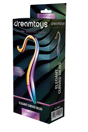 Скляний фалоімітатор Glamour Glass Elegant Curved Dildo