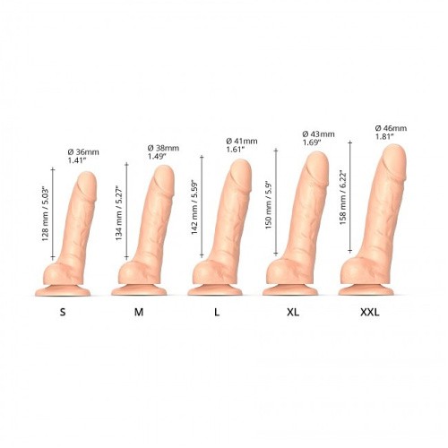 Strap-On-Me Sliding Skin Realistic Dildo - Фаллоимитатор, 15.8 х 4.6 см, (XXL) (телесный) - sex-shop.ua