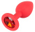 Orion Colorful Joy Jewel Red Plug Small - силиконовая анальная пробка с кристаллом, 7.2х2.7 см (красная) - sex-shop.ua