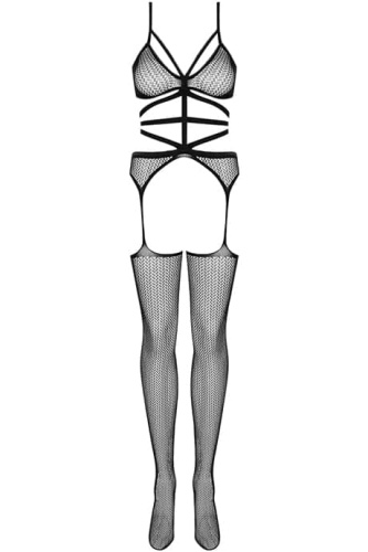 Obsessive N114 - Ажурный бодистокинг, S-L (чёрный)