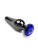 Пикантные Штучки - Маленькая графитовая анальная пробка с кристаллом, 8.5Х3 см (синий) - sex-shop.ua