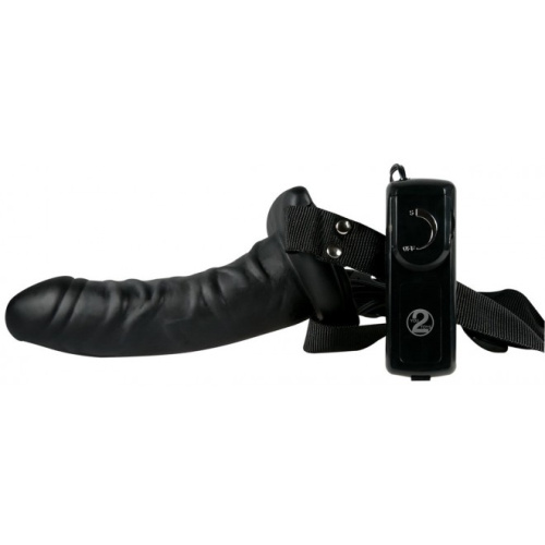 Orion Easy Rider Strap On Black - Красивый чёрный страпон с вибрацией, 16х4.5 см - sex-shop.ua