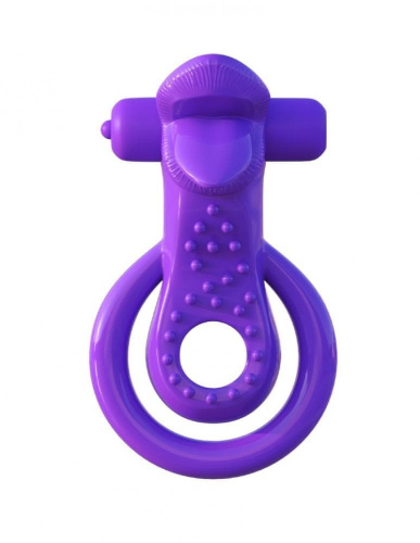 Pipedream Lovely Licks Couples Ring Purple - двойное виброкольцо, 9х2 см (фиолетовый)