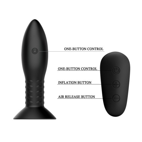LyBaile Mr Play RC Vibrating Butt Plug Black - Анальная пробка с вибрацией, 11х3.3 см (черный)