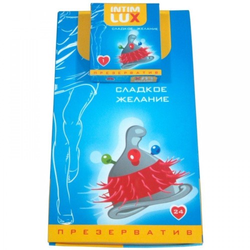 Luxe Exclusive Сладкое желание - презерватив с усиками, 1 шт - sex-shop.ua