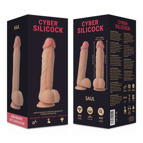 CYBER SILICOCK - Saul - Фаллоимитатор на присоске, 15.5х4.2 см (телесный)