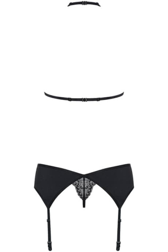 Obsessive Charmea set - Еротичний комплект з поясом для панчіх, S/M (чорний) - купити в Україні | Секс шоп SEX-SHOP.ua