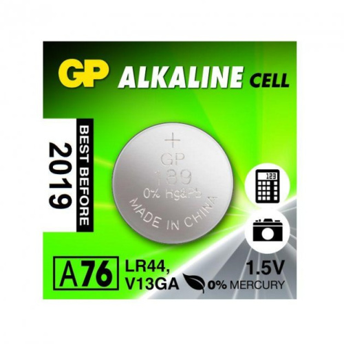 GP - Алкалінова батарея LR44 (A76, V13GA, 1.5V), 1 шт
