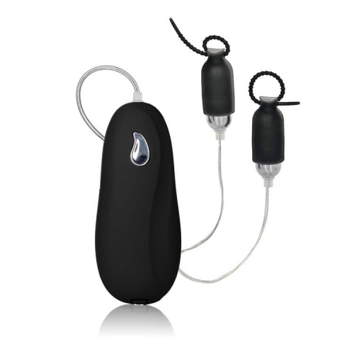 CalExotics Vibrating Nipple Pleasurizer - виброзажимы для сосков, 3,5х2 см (черный)