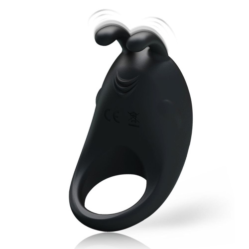 Pretty Love Rabbit vibrator ring Black - Эрекционное виброкольцо, 7,5х4 см (черный)