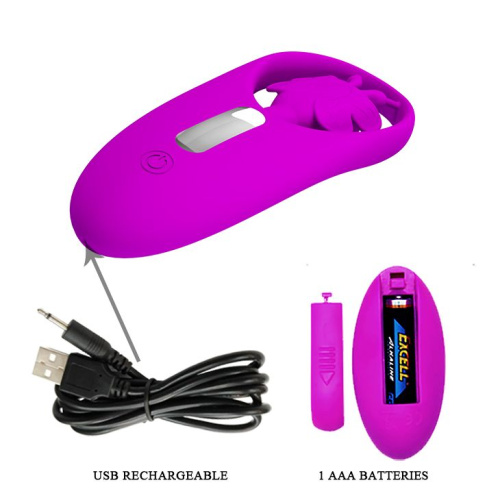 LyBaile Pretty Love Dance Butterfly Stimulator Purple - вібратор для клітора у вигляді метелика, 10.8х4 см (фіолетовий)