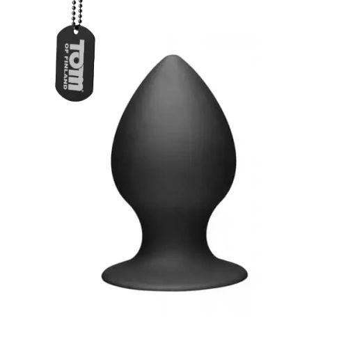Tom of Finland Medium Silicone Anal Plug - Средняя анальная пробка с присоской, 10 см (черный) - sex-shop.ua
