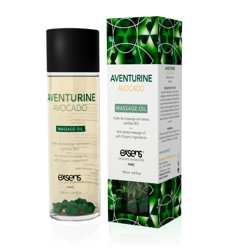 EXSENS Aventurine Avocado - Натуральное массажное масло (анти-стресс с авантюрином) 100 мл