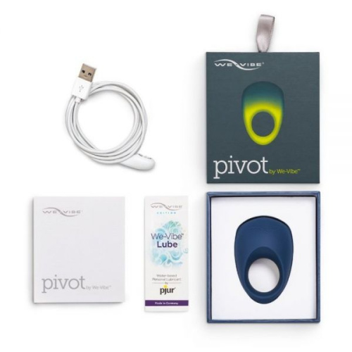 We-Vibe Pivot + Лубрикант 50 мл - віброкільце з керуванням зі смартфона, 7х3 см (синій)