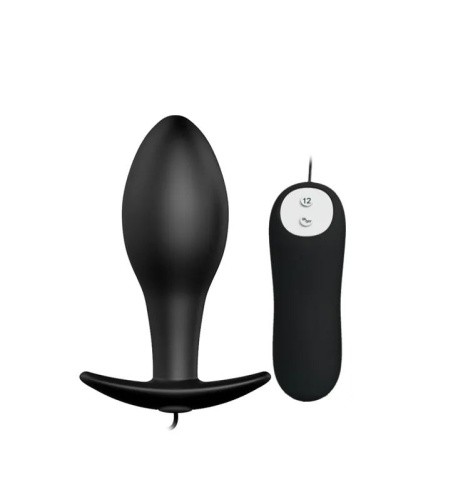 Pretty Love Vibrating Butt Plug Black - Анальна пробка с вибрацией, 8,5х3,1 см (черный) - sex-shop.ua
