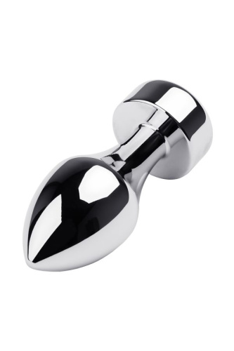 Metal By Toyfa серебристая металлическая анальная пробка-пуля с кристаллом цвета алмаз, 9,5х3,5 см (прозрачный) - sex-shop.ua