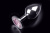 Пикантные Штучки - Большая серебристая анальная пробка с кристаллом, 9х4 см (розовый) - sex-shop.ua