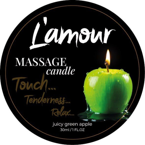 Масажна свічка L'amour Juicy Green Apple, 30 мл (зелене яблуко) - купити в Україні | Секс шоп SEX-SHOP.ua