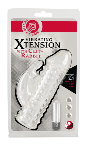 Orion T&B Vibrating Xtension With Clit-Rabbit - удлиняющая насадка с клиторальным стимулятором, +4 см