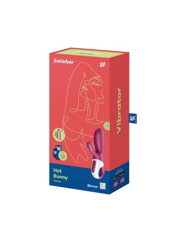 Satisfyer Hot Bunny - Милый вибратор-кролик, 17.5х3.7 см (бордовый) - sex-shop.ua