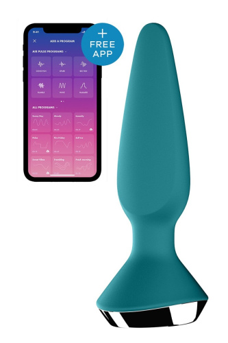 Satisfyer Plug-ilicious 1 - Анальная смарт-пробка, 14х3 см, (зеленая)