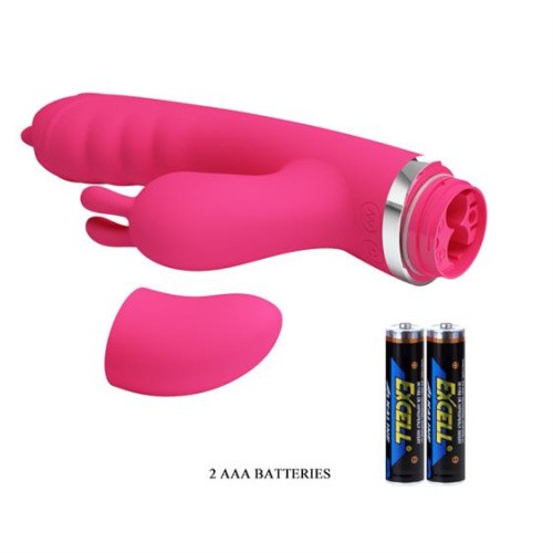 Pretty Love Phoenix Vibrator Pink - Вибратор-кролик с мембранным стимулятором и подвижным язычком, 20.2х3.3 см (розовый)