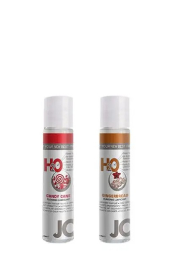 System JO Naughty or Nice Gift Set - Candy Cane & Gingerbread - Подарочный набор лубрикантов на водной основе, 2 x 30 мл