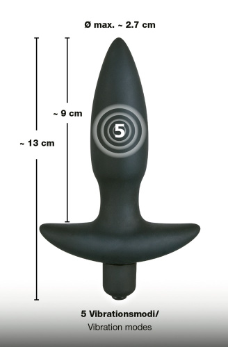 Orion Black Velvet Vibrating Plug Small анальна пробка з вібрацією, 13х2.7 см (S)