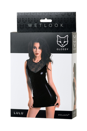 Erolanta Glossy Lulu - эротическое платье, S (черный) - sex-shop.ua
