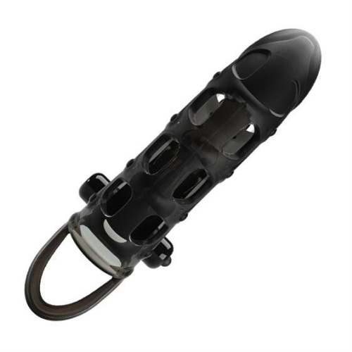 LyBaile Pretty Love Penis Sleeve Vibro Black - Насадка на пенис, +4 см (чёрный)