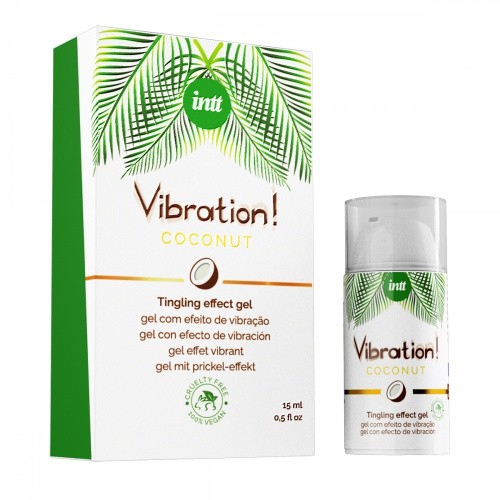 Intt Vibration Coconut Vegan - Жидкий вибратор со вкусом кокоса, 15 мл - sex-shop.ua