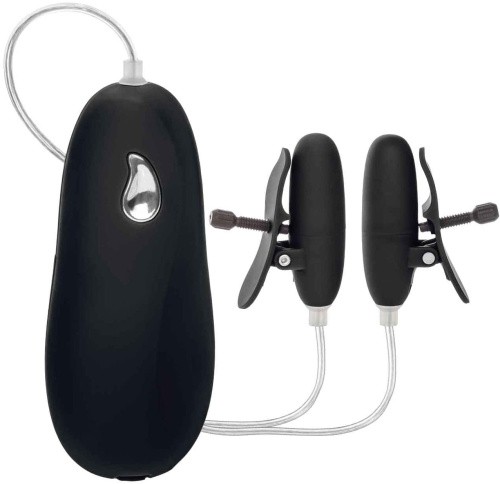 Nipple Play Advanced Vibrating Heated Nipple Teasers - вибрирующие зажимы для сосков с подогревом, 5ъ3,25см (черные) - sex-shop.ua