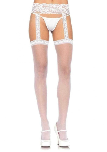 Leg Avenue Sheer Thigh Highs - Чулочки с поясом (черные)