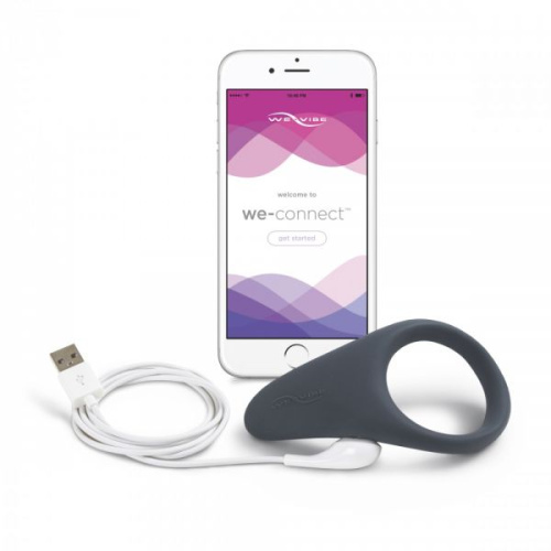 We-Vibe Verge Vibrating Ring + Лубрикант 50 мл - виброкольцо с управлением со смартфона, 11.5х5.2 (серый)